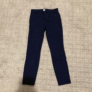 GAP Dark Blue Patterned Dot Skinny Ankle Pants